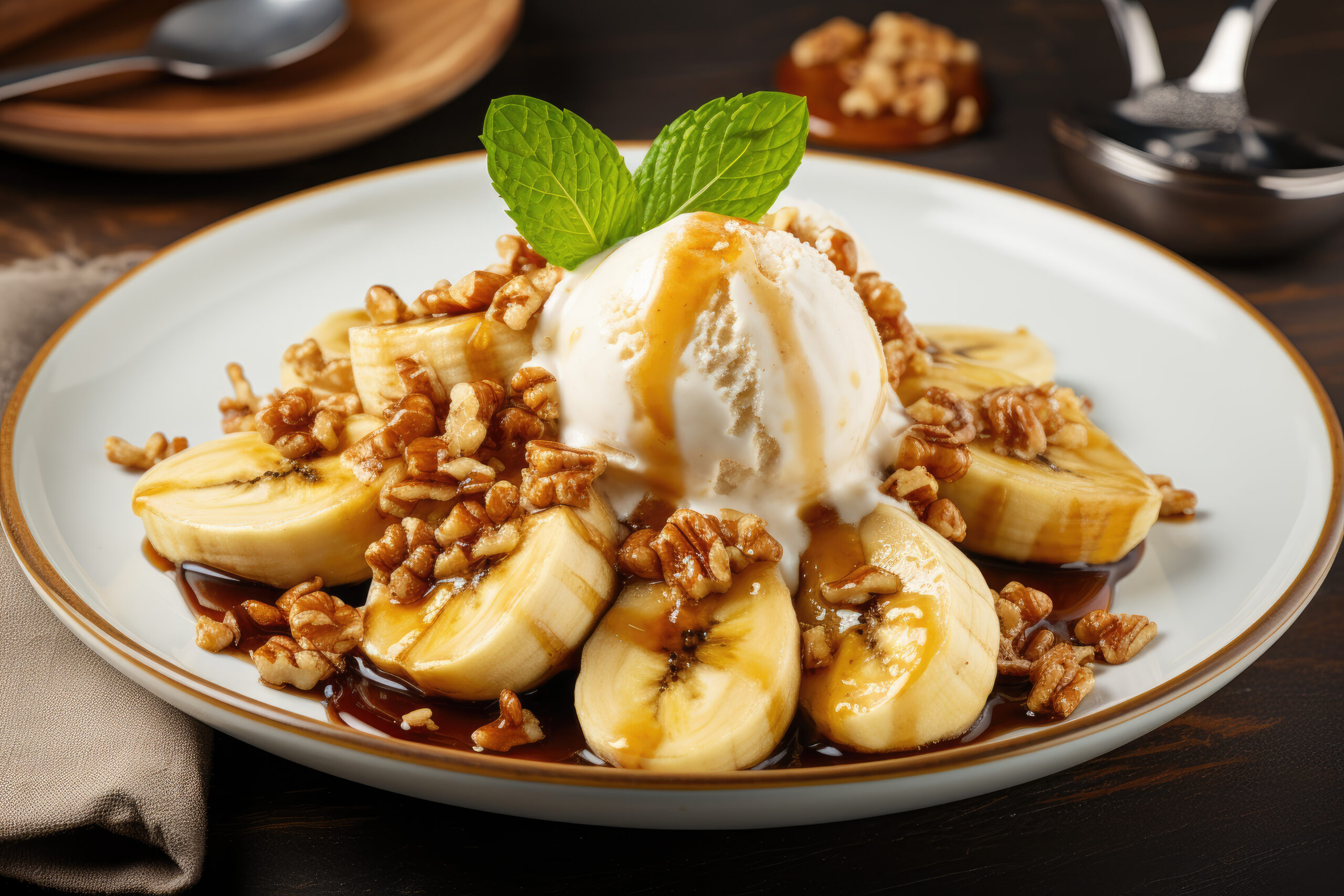 Banana Caramelada com Sorvete de Creme – A Sobremesa Perfeita para Qualquer Ocasião